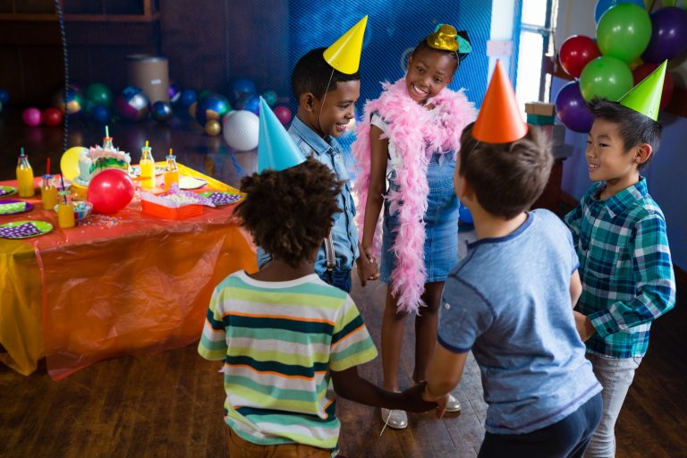 Children playing during party