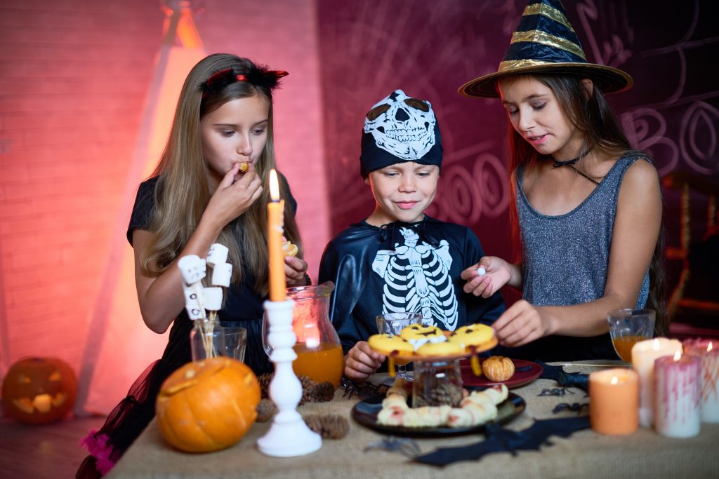 Halloween kids party with candies